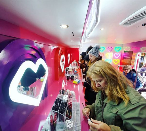 Inside of the CVS Beauty on Tour Vehicle built by Turtle Transit